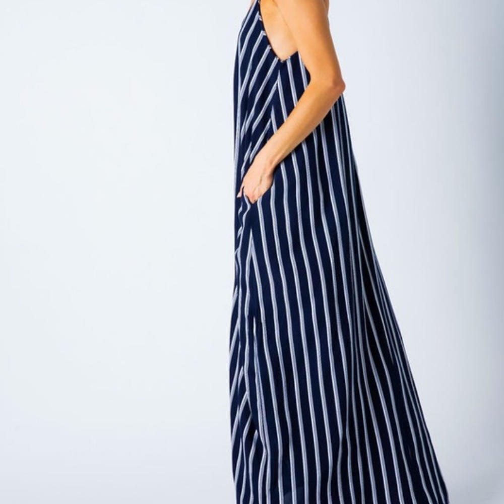Navy Striped Maxi Dress by Love in - Picture 4 of 8